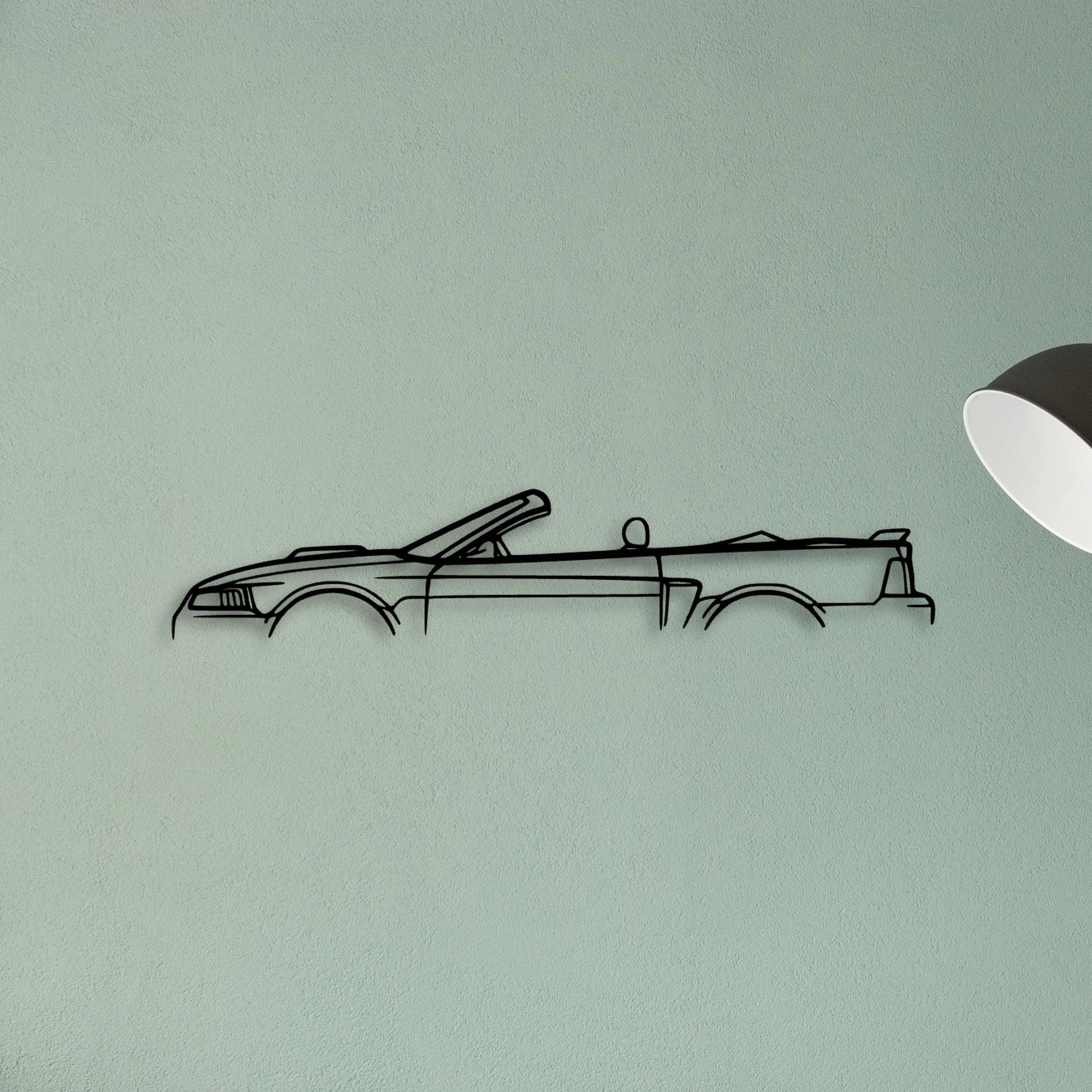 Mustang GT Convertible 2002 Classic Silhouette Metal Wall Art - Tinvibe