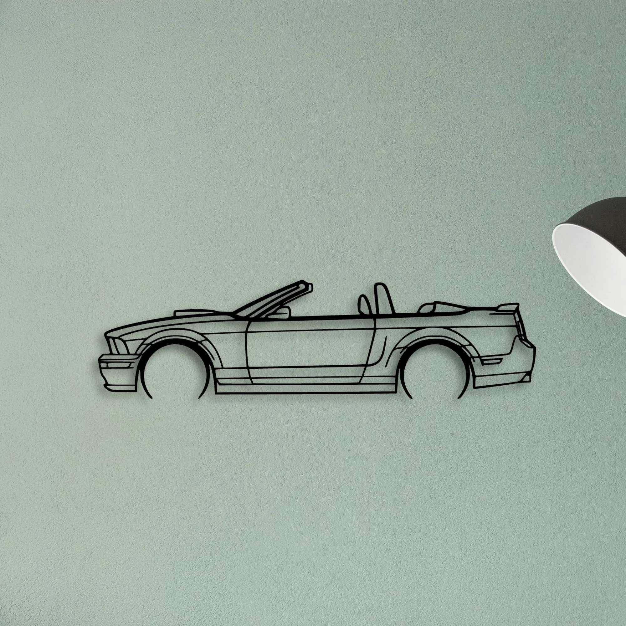 Mustang GT Convertible 2008 Classic Silhouette Metal Wall Art - Tinvibe