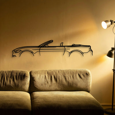 Mustang GT S550 Convertible Classic Silhouette Metal Wall Art - Tinvibe
