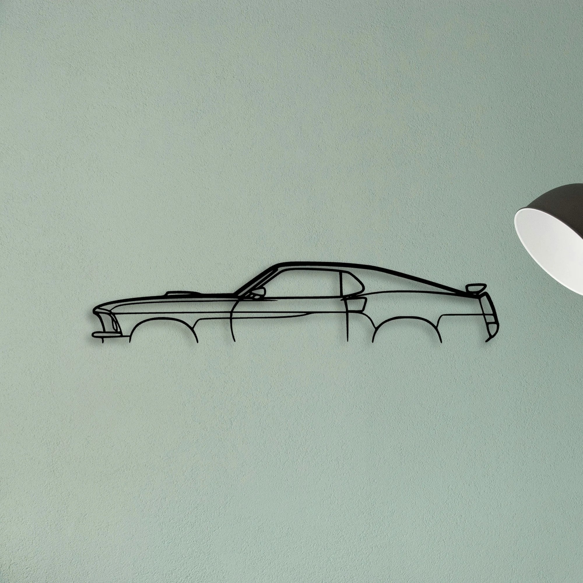 Mustang Mach 1 1969 Classic Silhouette Metal Wall Art - Tinvibe