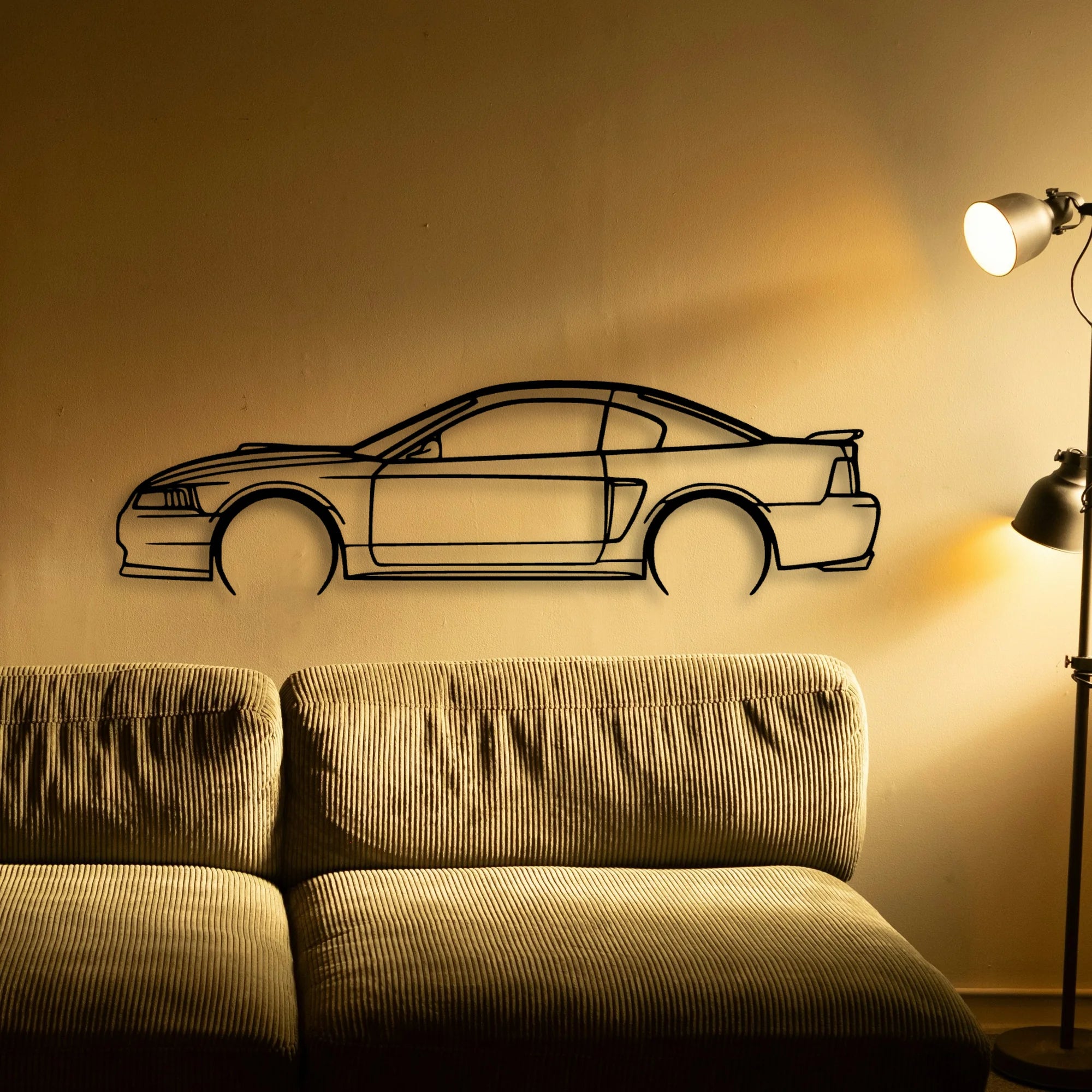 Mustang Mach 1 2003 Classic Silhouette Metal Wall Art - Tinvibe