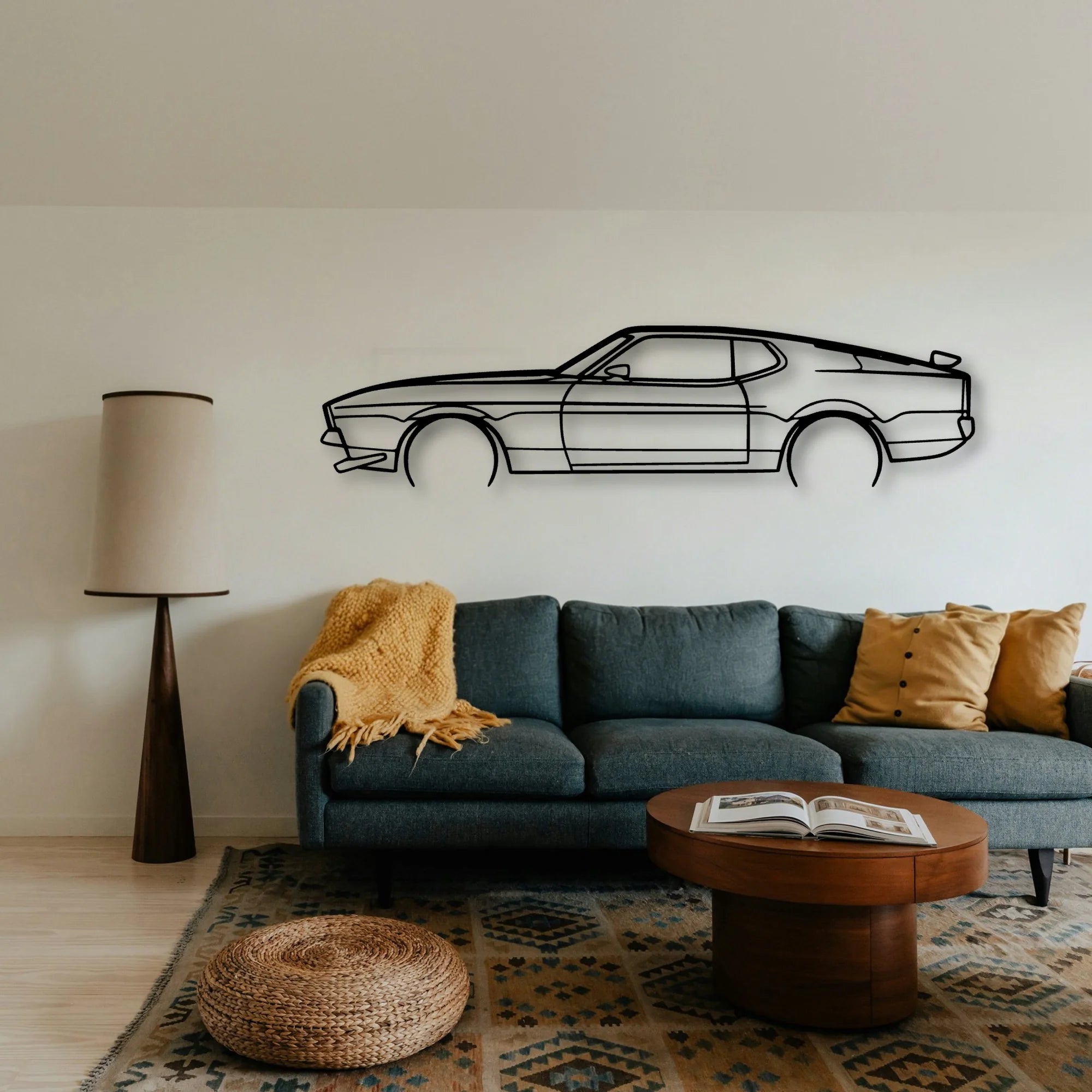 Mustang Mach 1 2 Classic Silhouette Metal Wall Art - Tinvibe