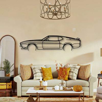 Mustang Mach 1 2 Classic Silhouette Metal Wall Art - Tinvibe