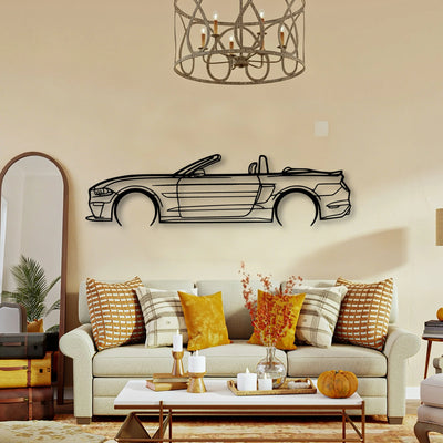 Mustang S550 Convertible 2019 Classic Silhouette Metal Wall Art - Tinvibe