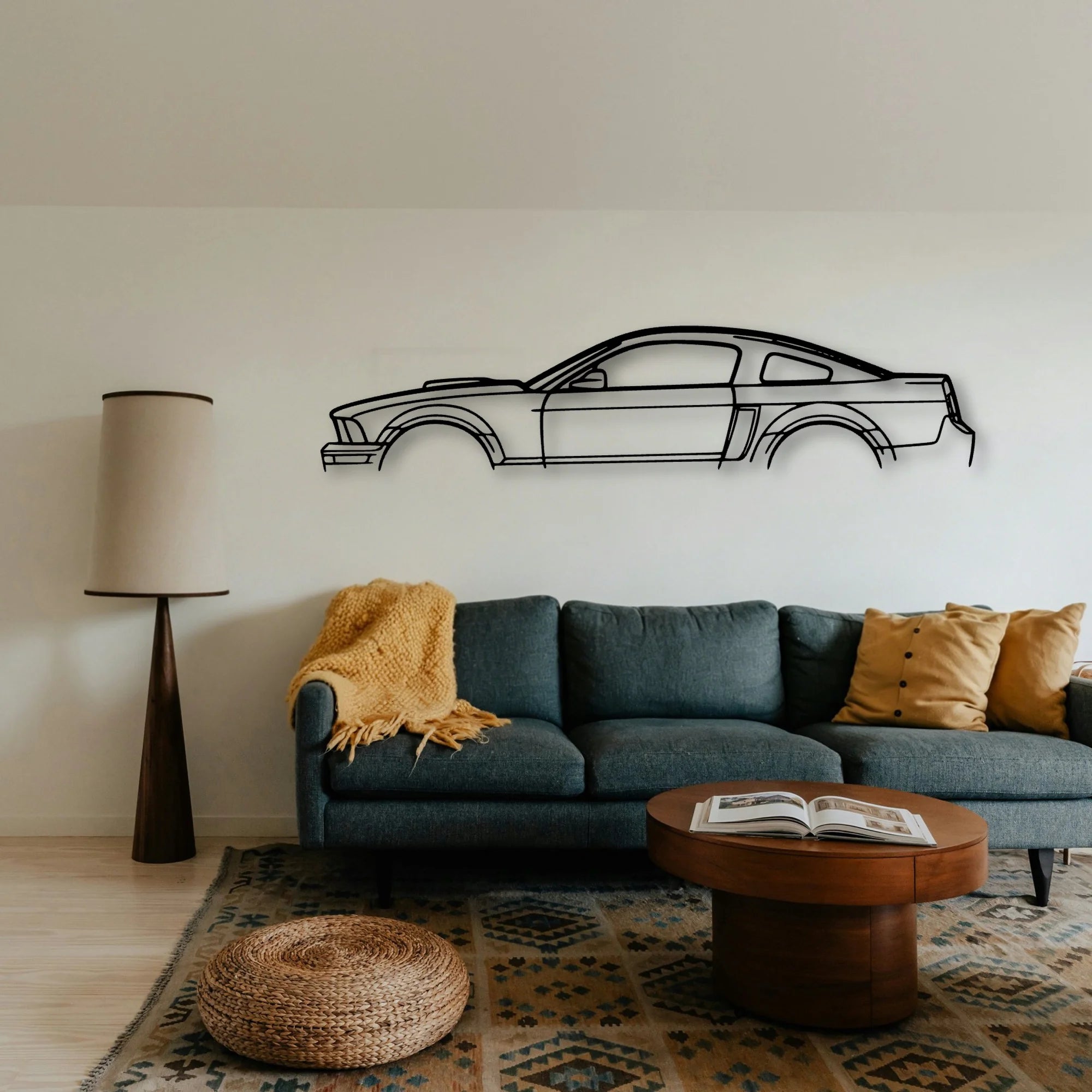 Mustang Shelby GT 2007 Classic Silhouette Metal Wall Art - Tinvibe
