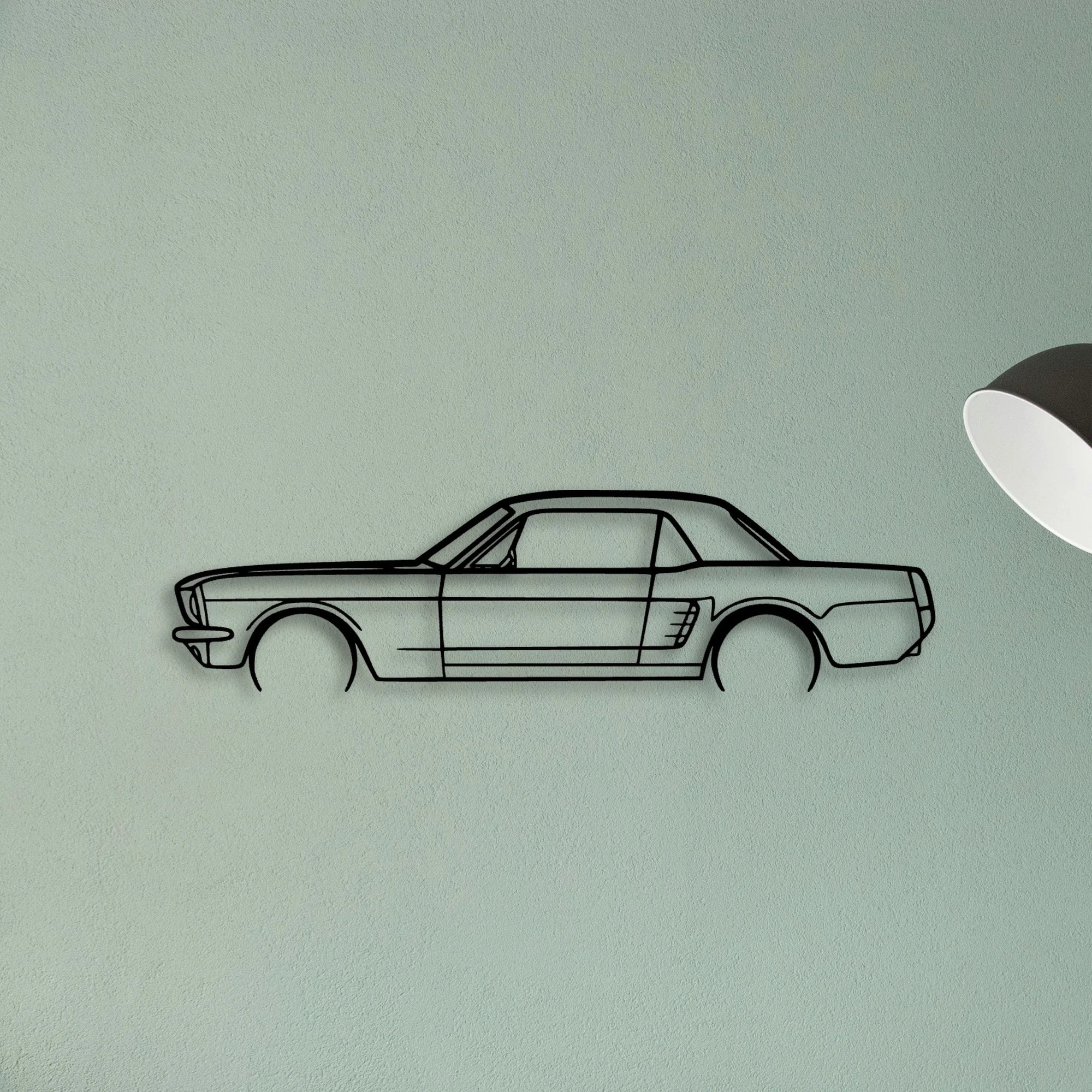 Mustang Coupe 1966 Classic Silhouette Metal Wall Art - Tinvibe