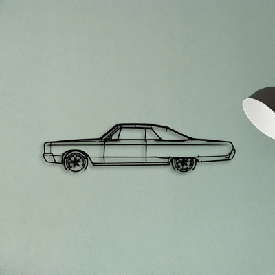 Newport Convertible 1967 Classic Silhouette Metal Wall Art - Tinvibe
