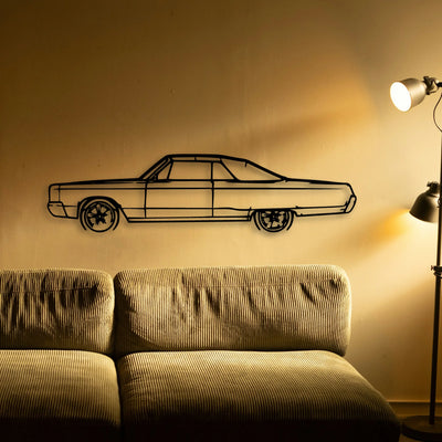 Newport Convertible 1967 Classic Silhouette Metal Wall Art - Tinvibe