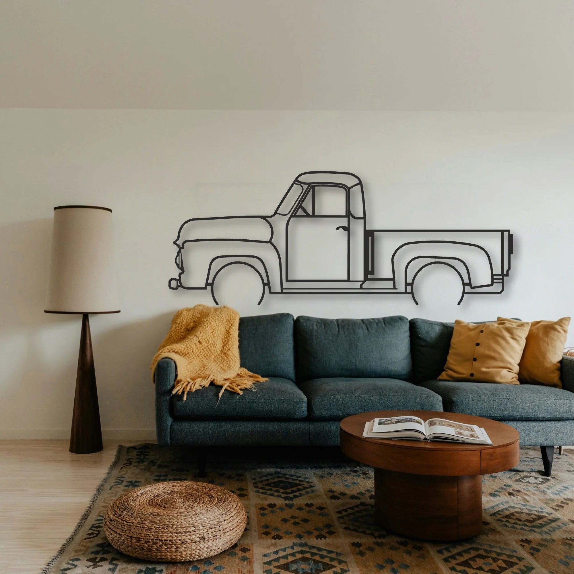 OLD TRUCK Classic Silhouette Metal Wall Art - Tinvibe