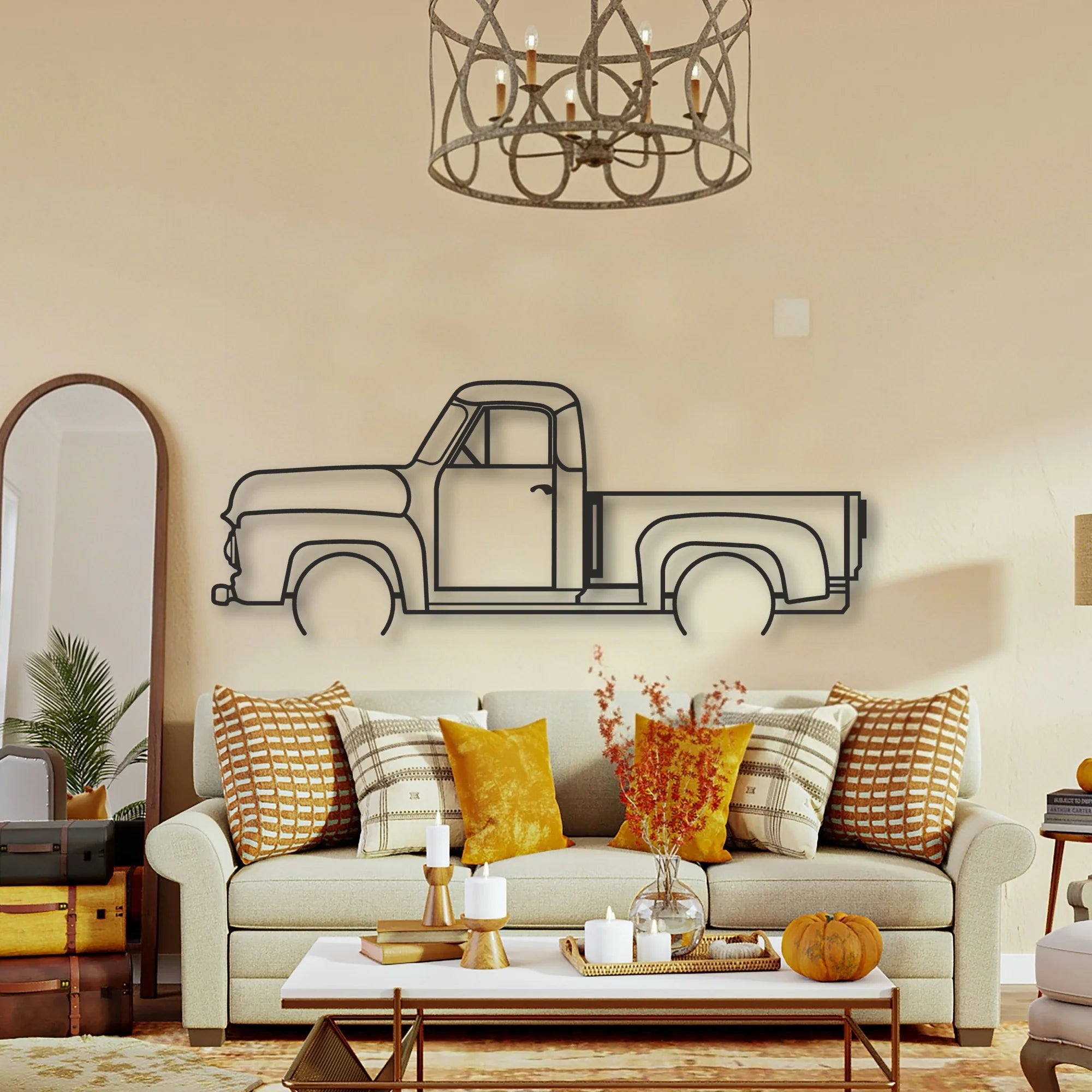 OLD TRUCK Classic Silhouette Metal Wall Art - Tinvibe