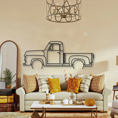 OLD TRUCK Classic Silhouette Metal Wall Art - Tinvibe