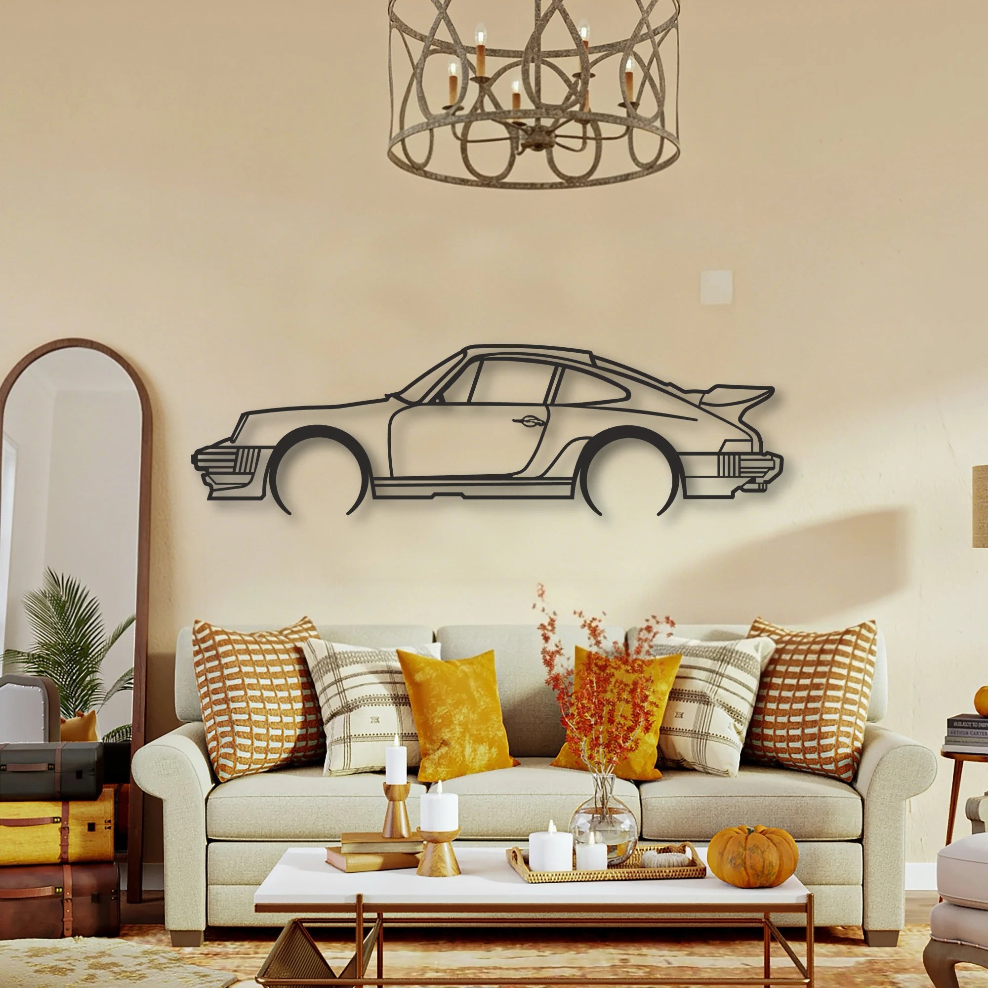 PORSCHE Classic Silhouette Metal Wall Art - Tinvibe