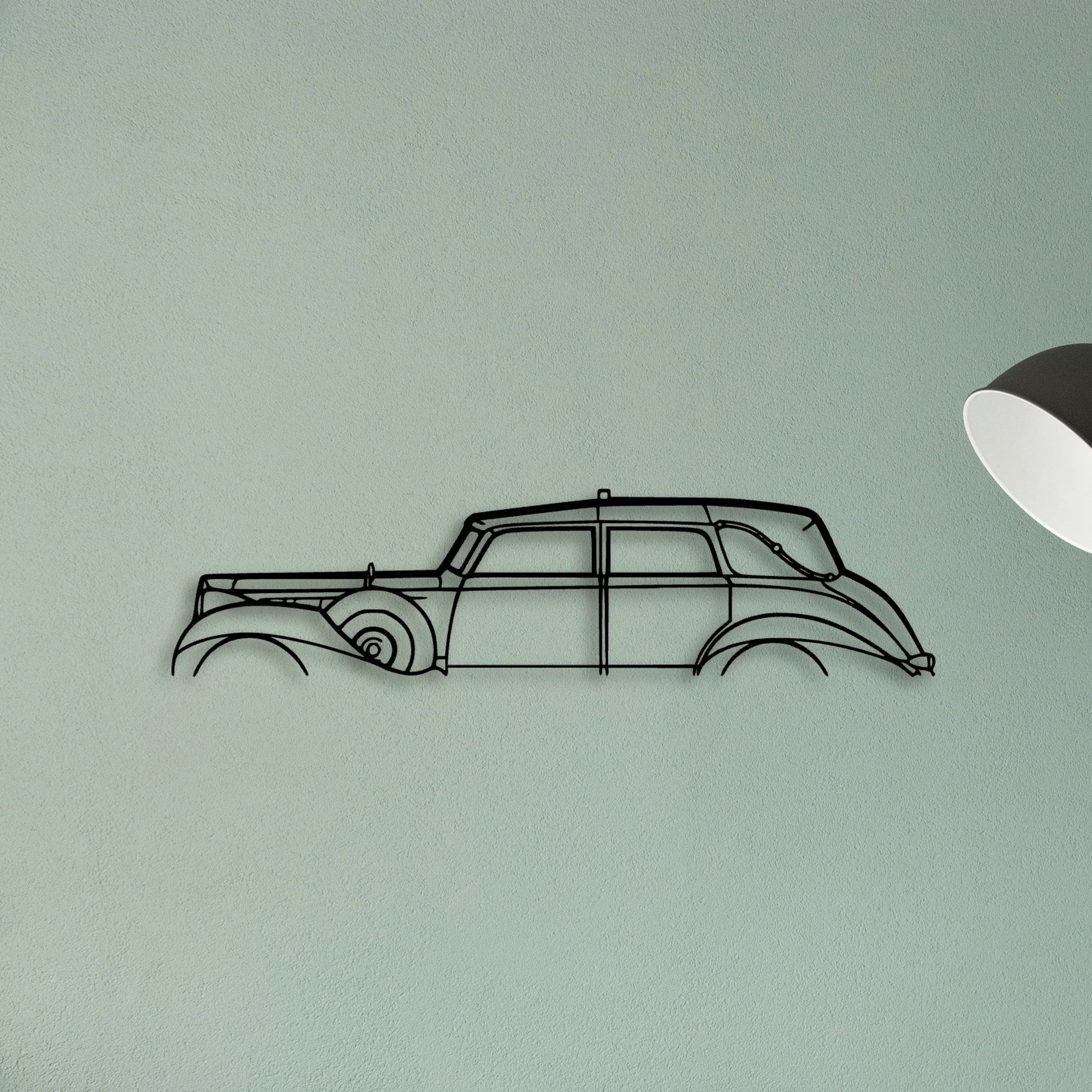 Packard Twelve 1938 Classic Silhouette Metal Wall Art - Tinvibe