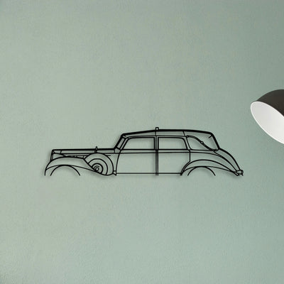 Packard Twelve 1938 Classic Silhouette Metal Wall Art - Tinvibe