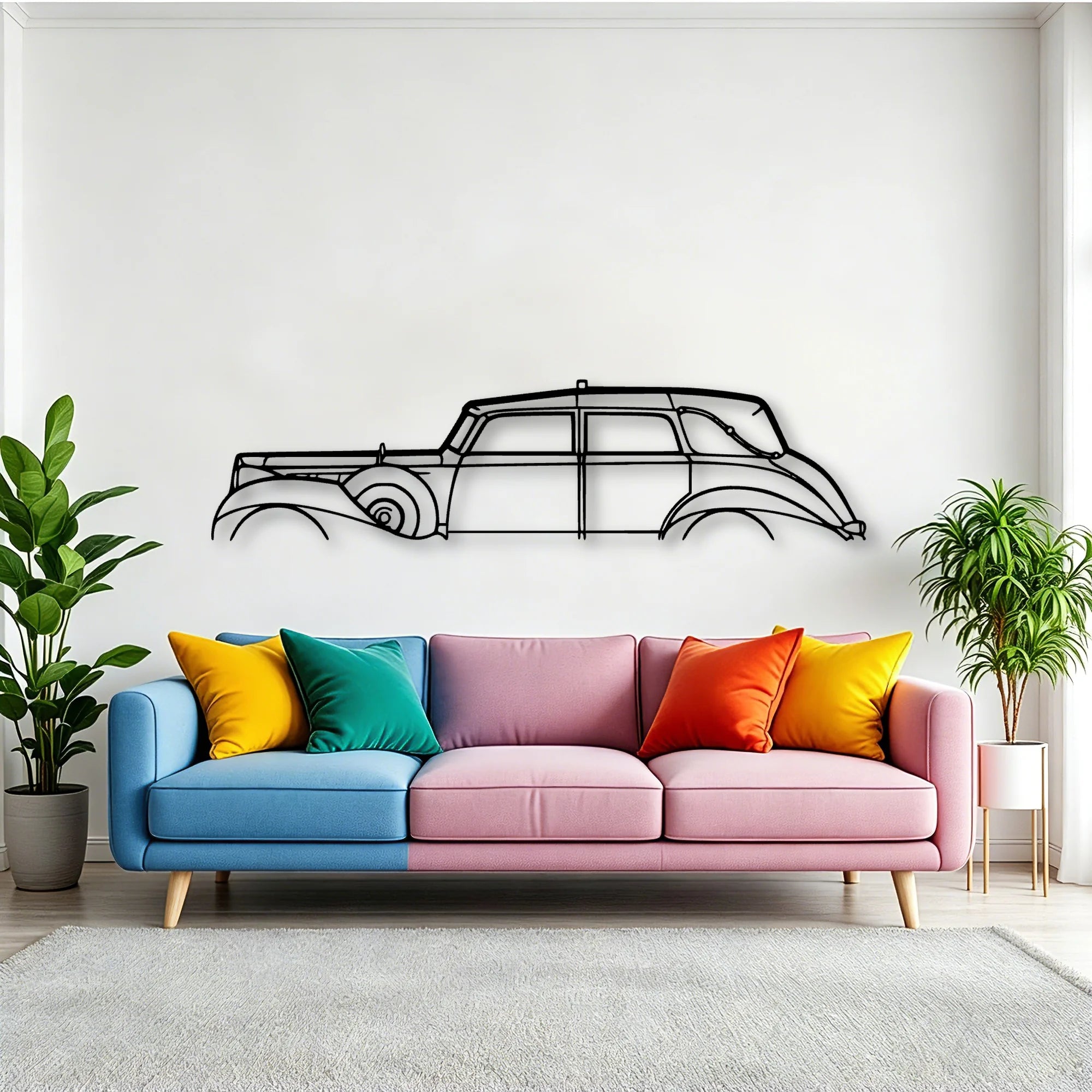 Packard Twelve 1938 Classic Silhouette Metal Wall Art - Tinvibe