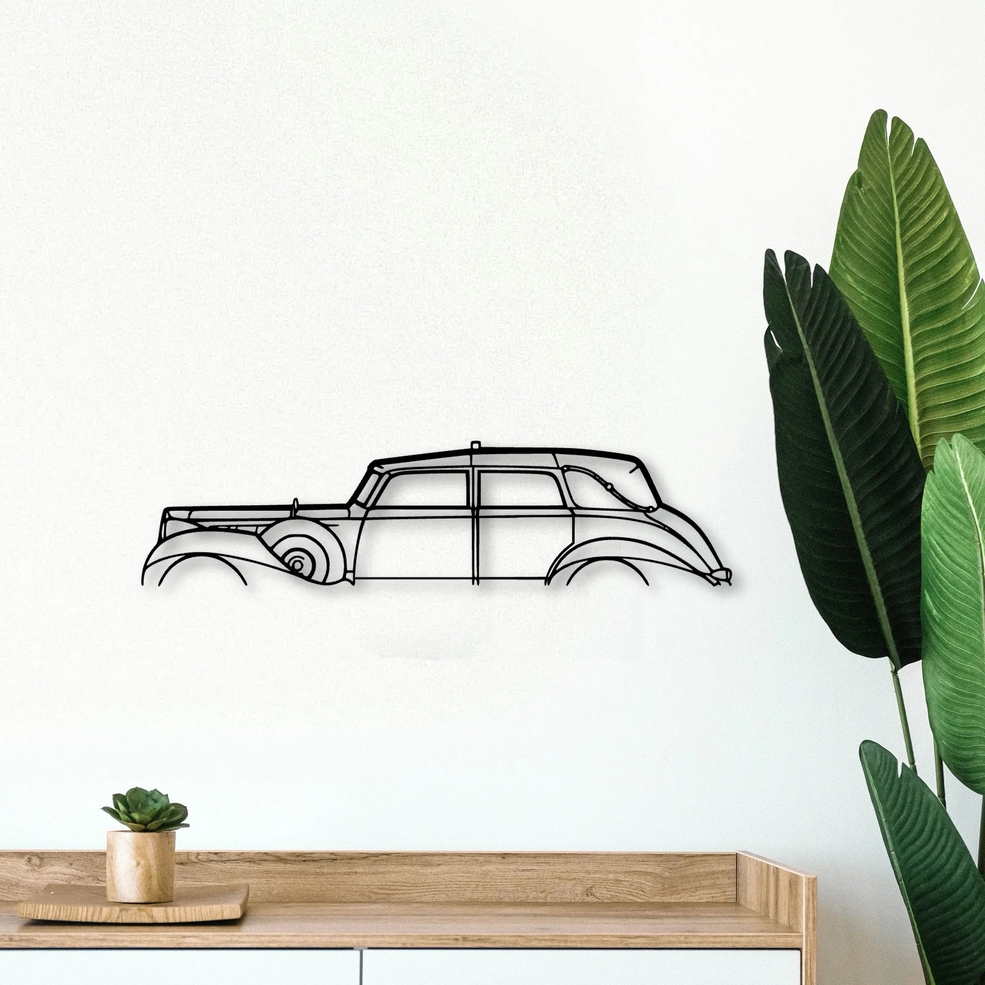 Packard Twelve 1938 Classic Silhouette Metal Wall Art - Tinvibe
