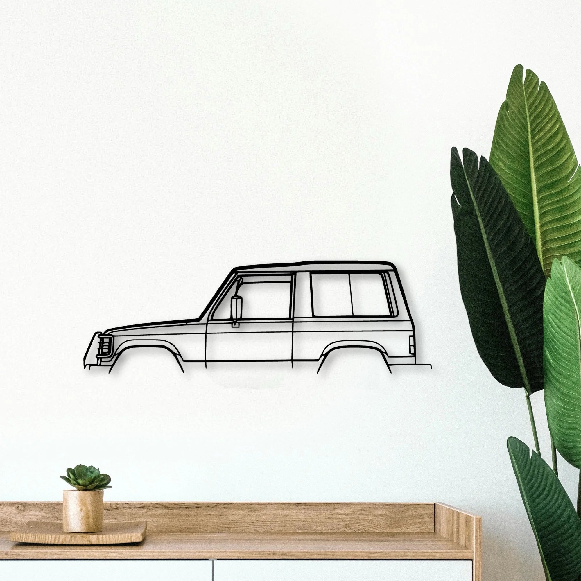 Pajero 1987 Classic Silhouette Metal Wall Art - Tinvibe