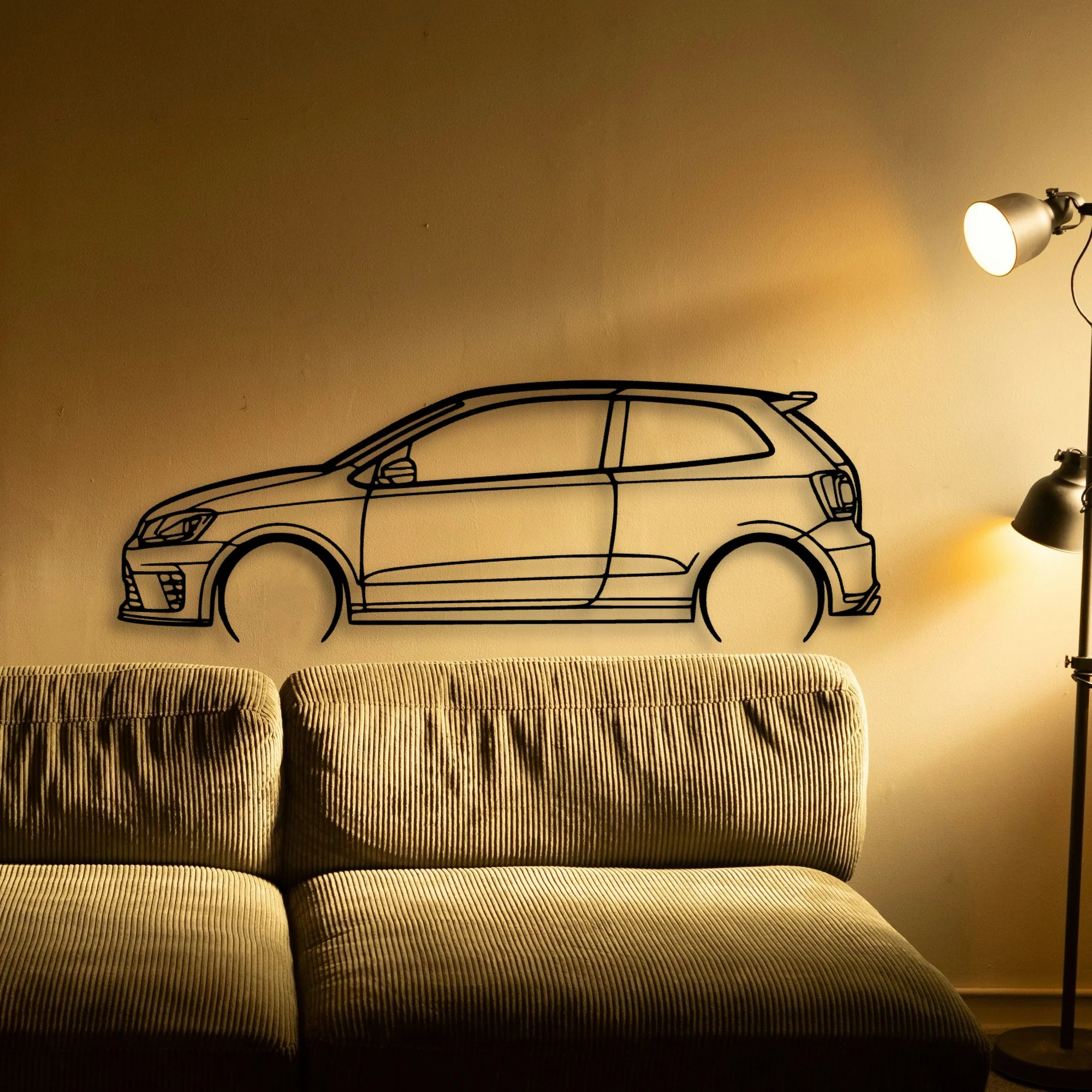 Polo R WRC Classic Silhouette Metal Wall Art - Tinvibe