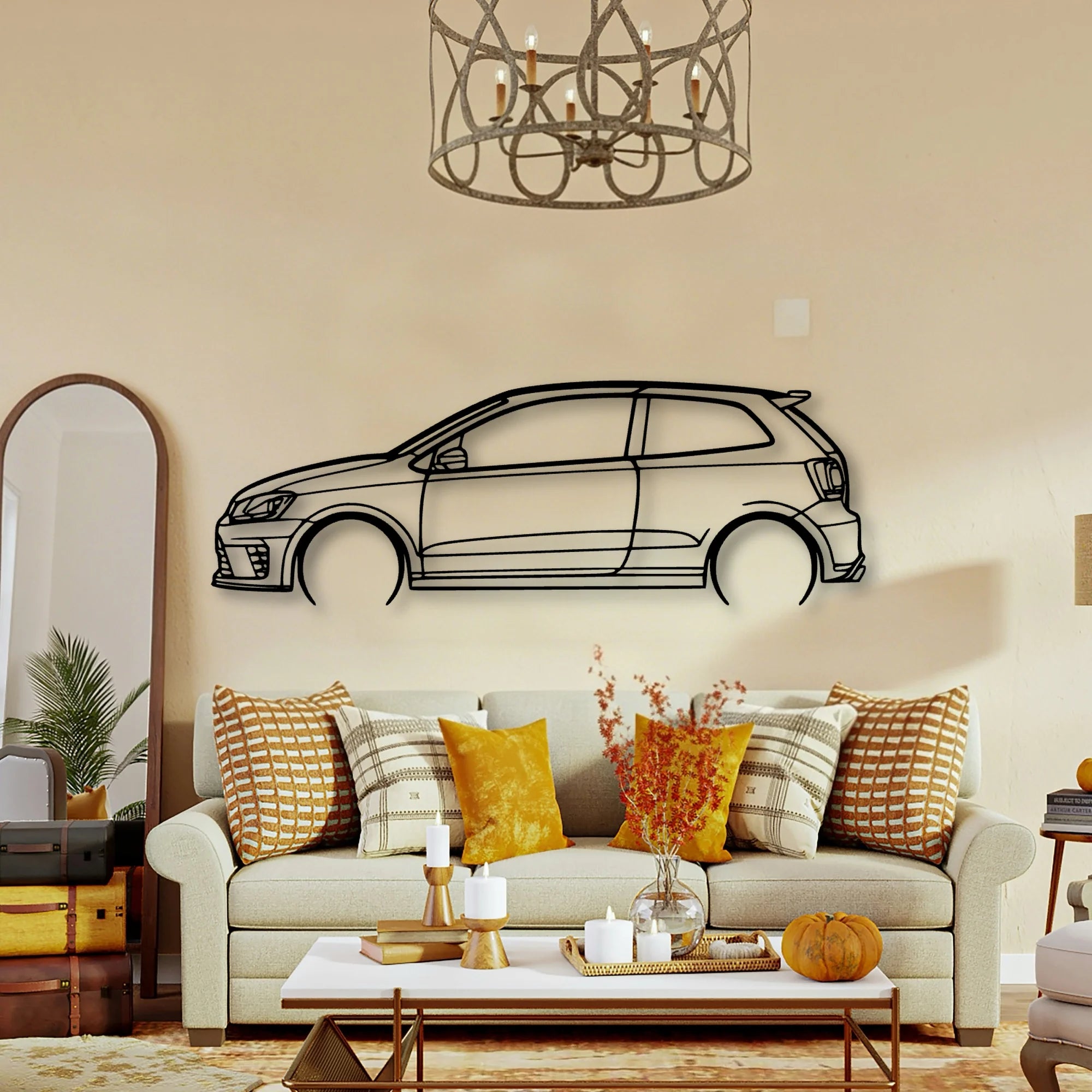 Polo R WRC Classic Silhouette Metal Wall Art - Tinvibe