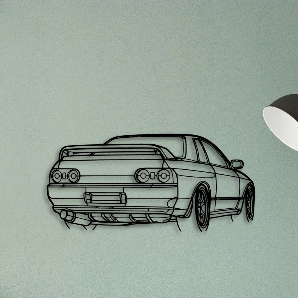 R32 GTR Nismo Angle Classic Silhouette Metal Wall Art - Tinvibe
