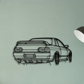 R32 GTR Nismo Angle Classic Silhouette Metal Wall Art - Tinvibe
