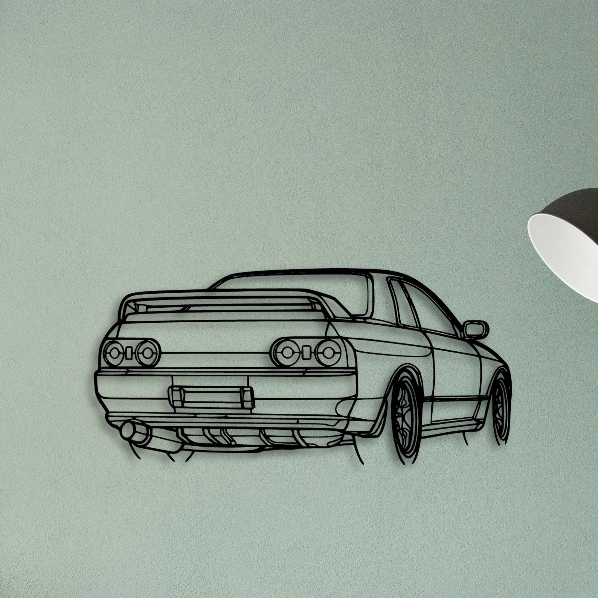 R32 GTR Nismo Angle Classic Silhouette Metal Wall Art - Tinvibe