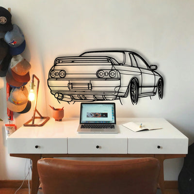 R32 GTR Nismo Angle Classic Silhouette Metal Wall Art - Tinvibe