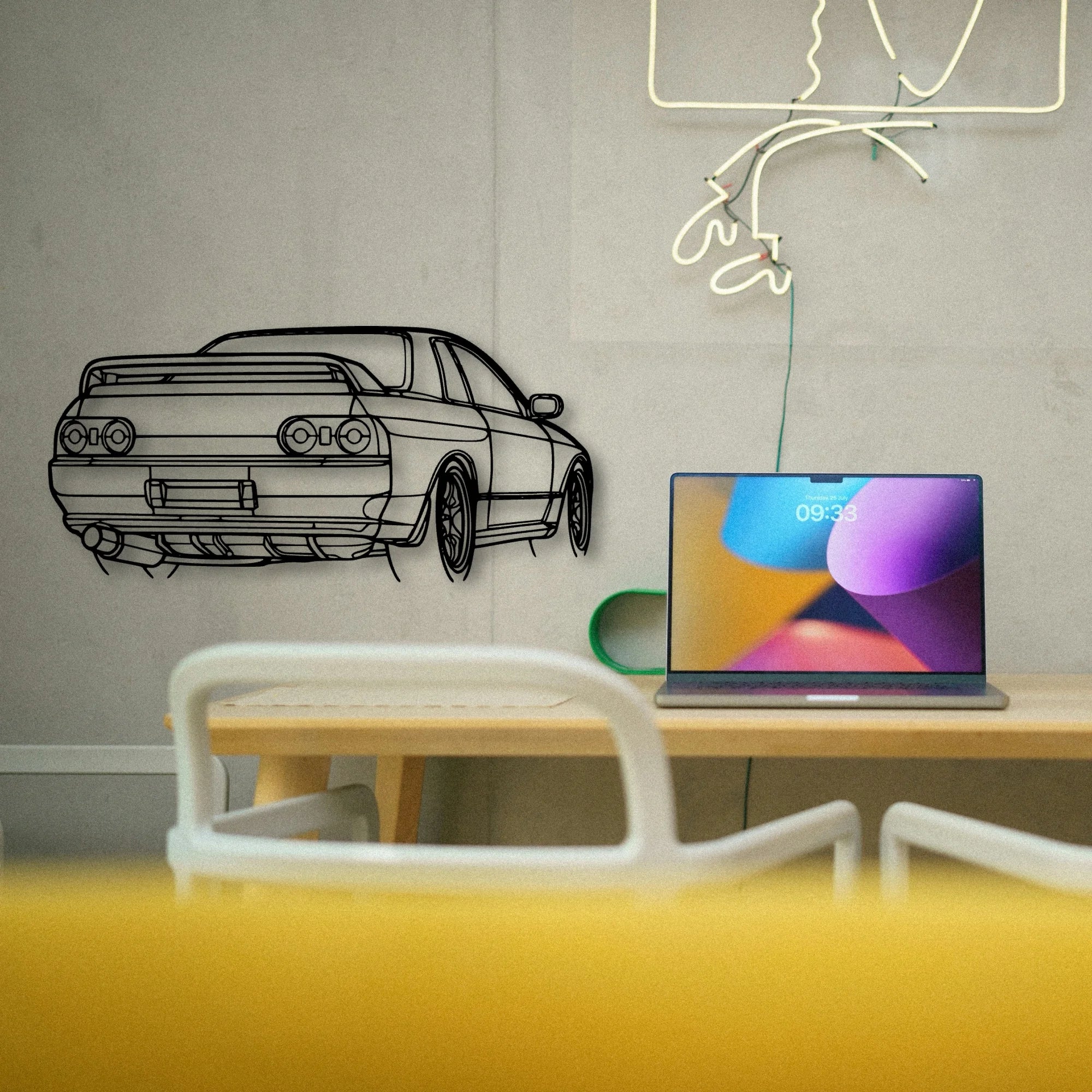 R32 GTR Nismo Angle Classic Silhouette Metal Wall Art - Tinvibe