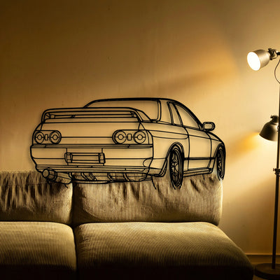 R32 GTR Nismo Angle Classic Silhouette Metal Wall Art - Tinvibe