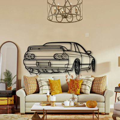 R32 GTR Nismo Angle Classic Silhouette Metal Wall Art - Tinvibe