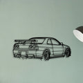R34 GTR Nismo Angle Classic Silhouette Metal Wall Art - Tinvibe