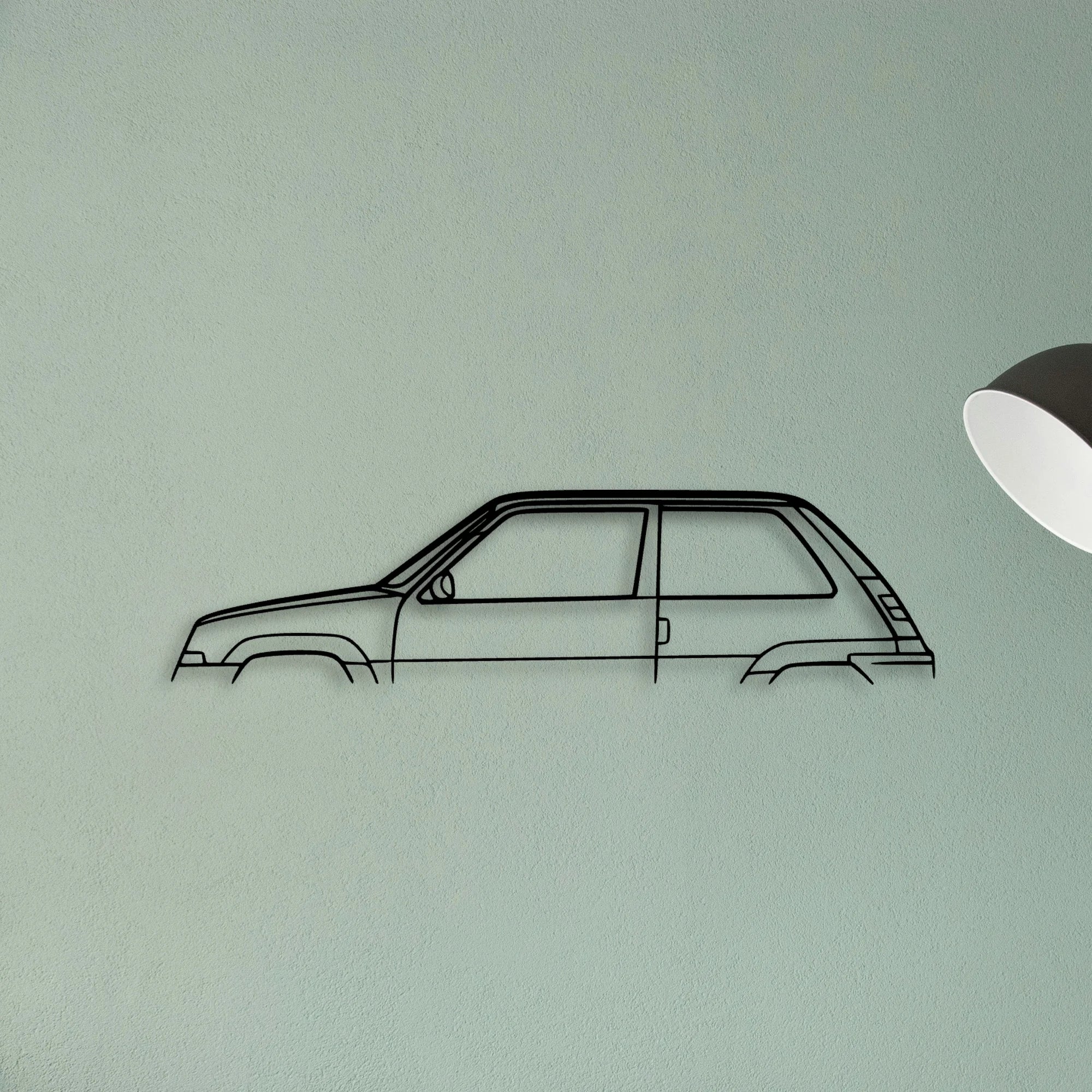R5 1987 Turbo GT Classic Silhouette Metal Wall Art - Tinvibe