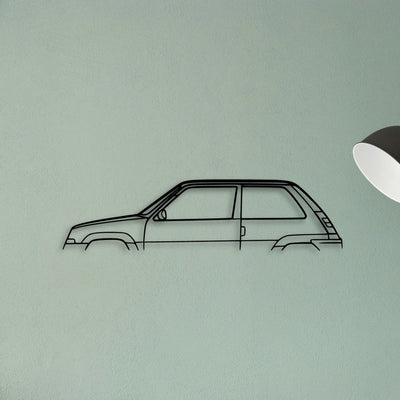 R5 1987 Turbo GT Classic Silhouette Metal Wall Art - Tinvibe