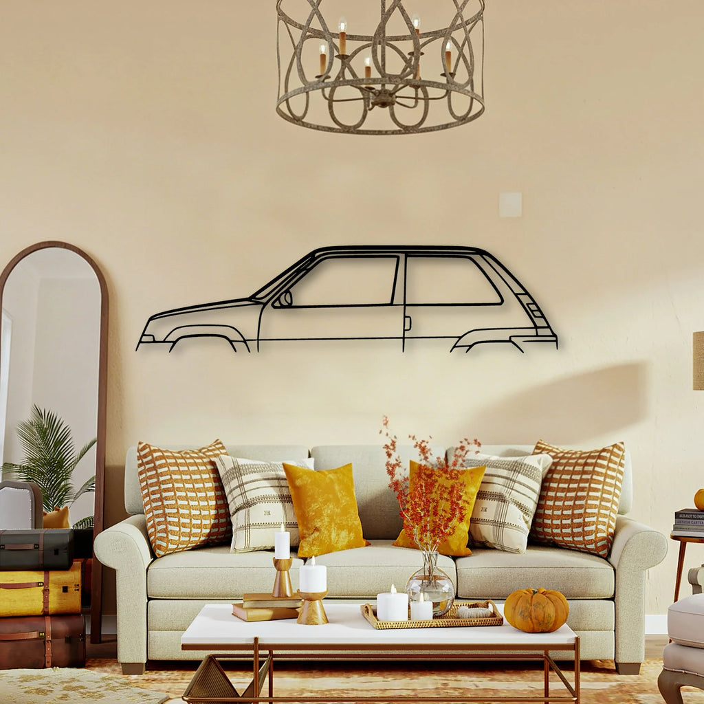 R5 1987 Turbo GT Classic Silhouette Metal Wall Art - Tinvibe