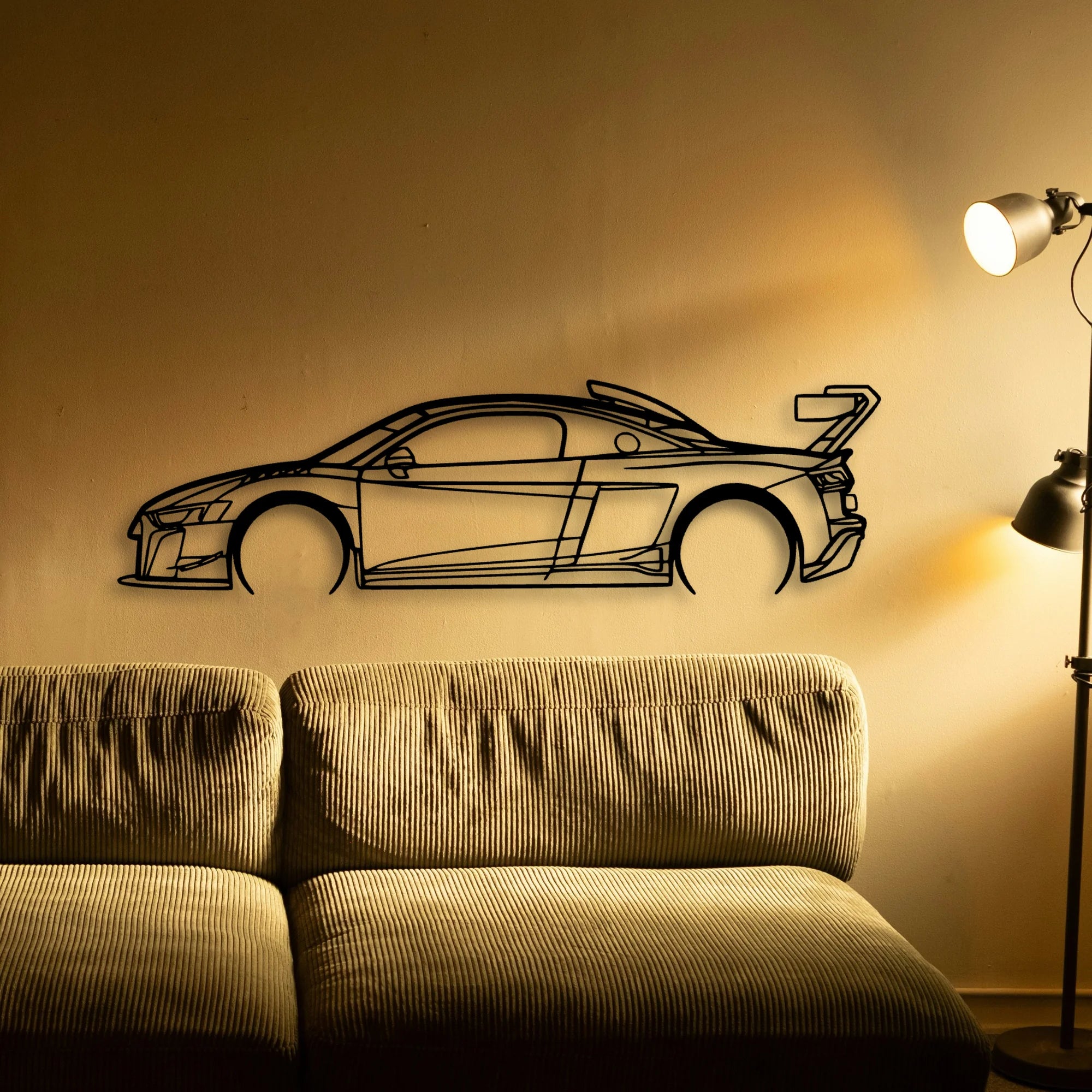 R8 LMS GT2 Classic Silhouette Metal Wall Art - Tinvibe