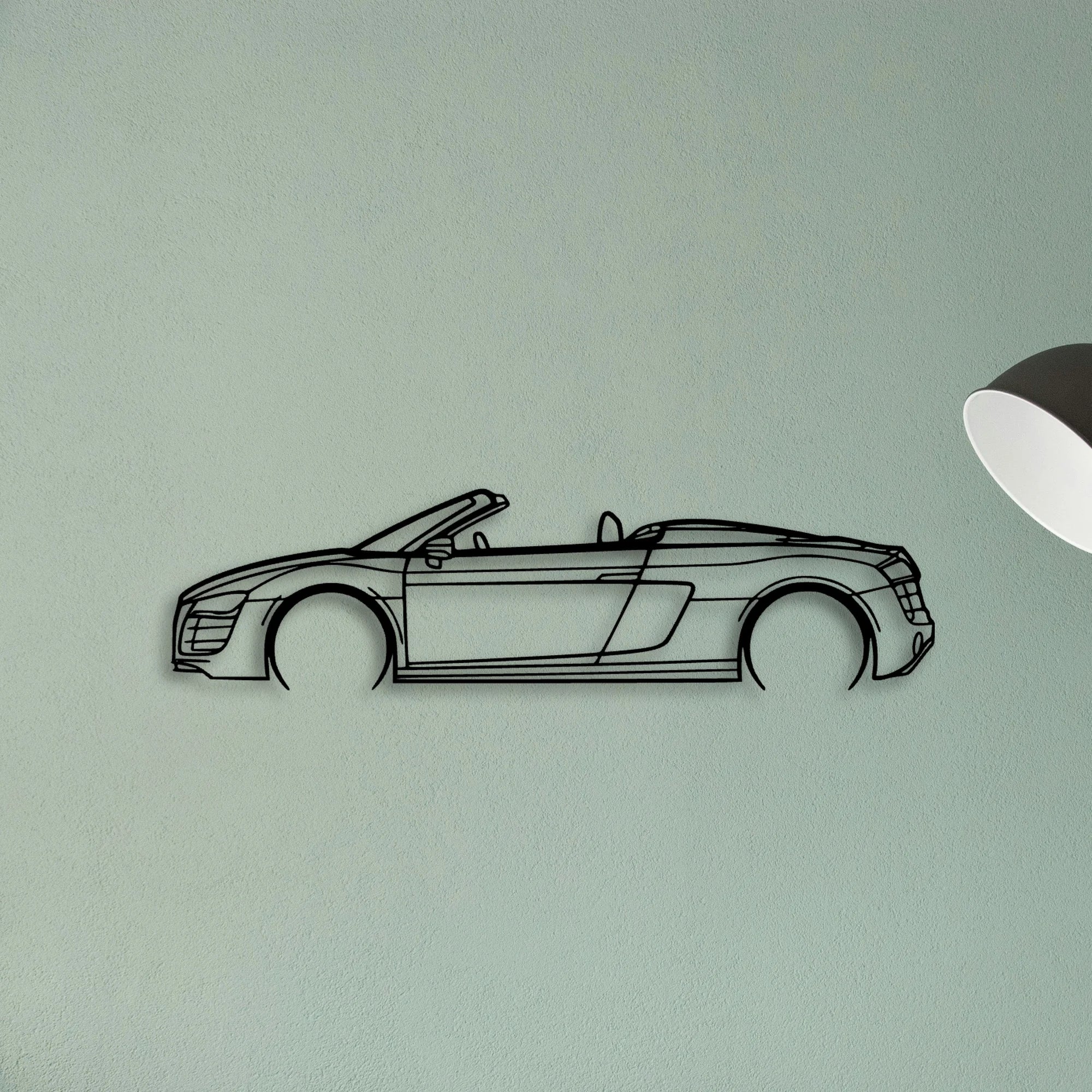 R8 Spyder 2012 Classic Silhouette Metal Wall Art - Tinvibe