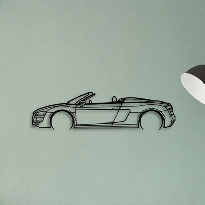 R8 Spyder 2012 Classic Silhouette Metal Wall Art - Tinvibe