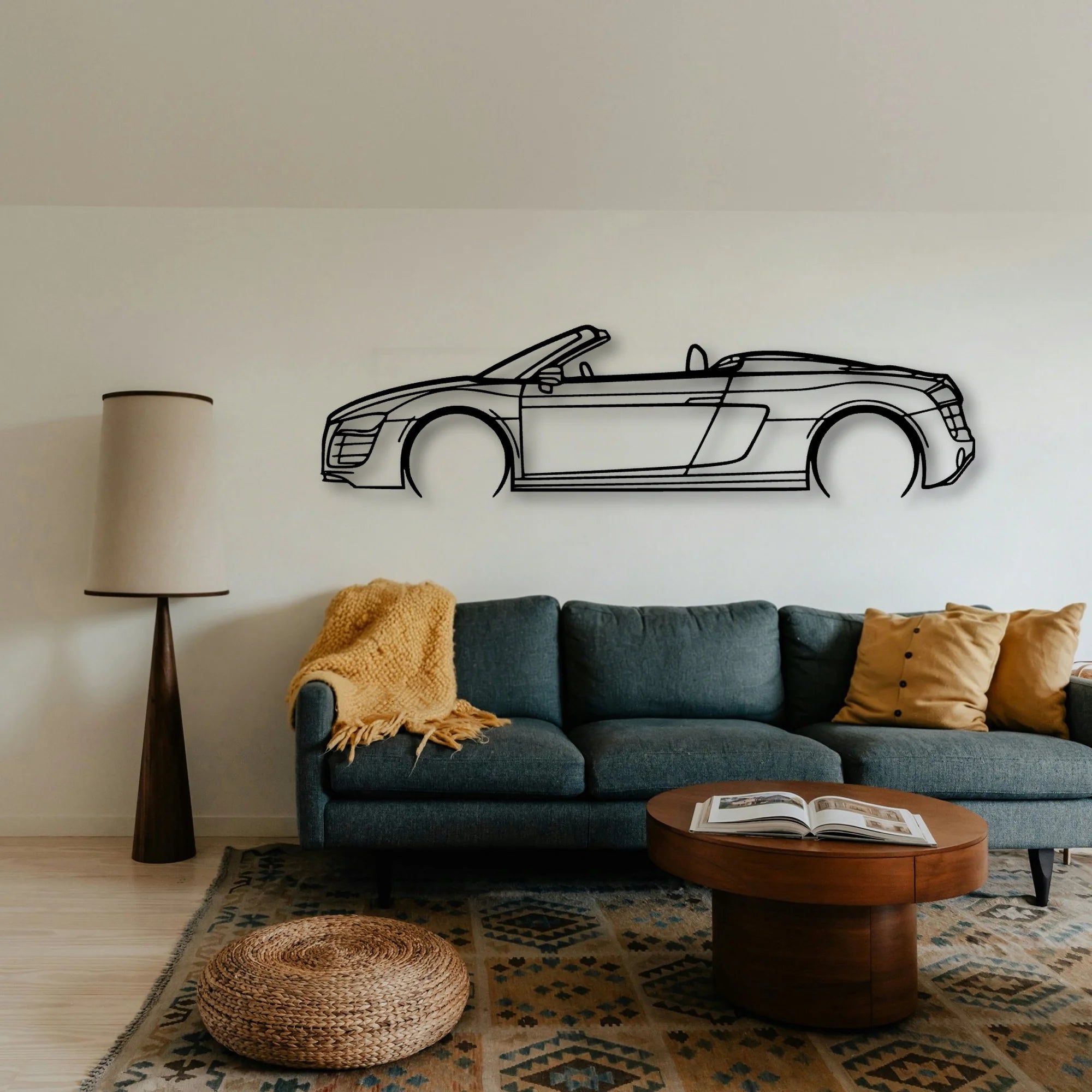 R8 Spyder 2012 Classic Silhouette Metal Wall Art - Tinvibe