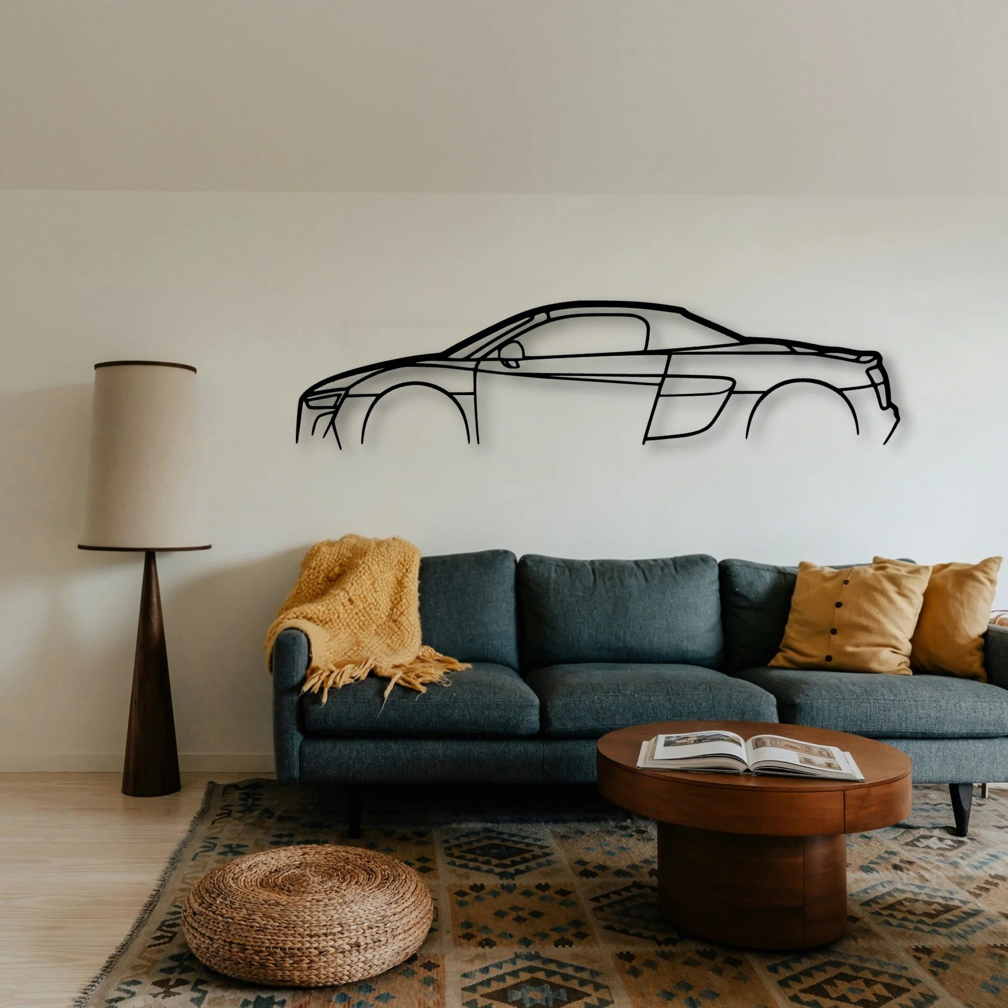 R8 Spyder MK2 Classic Silhouette Metal Wall Art - Tinvibe