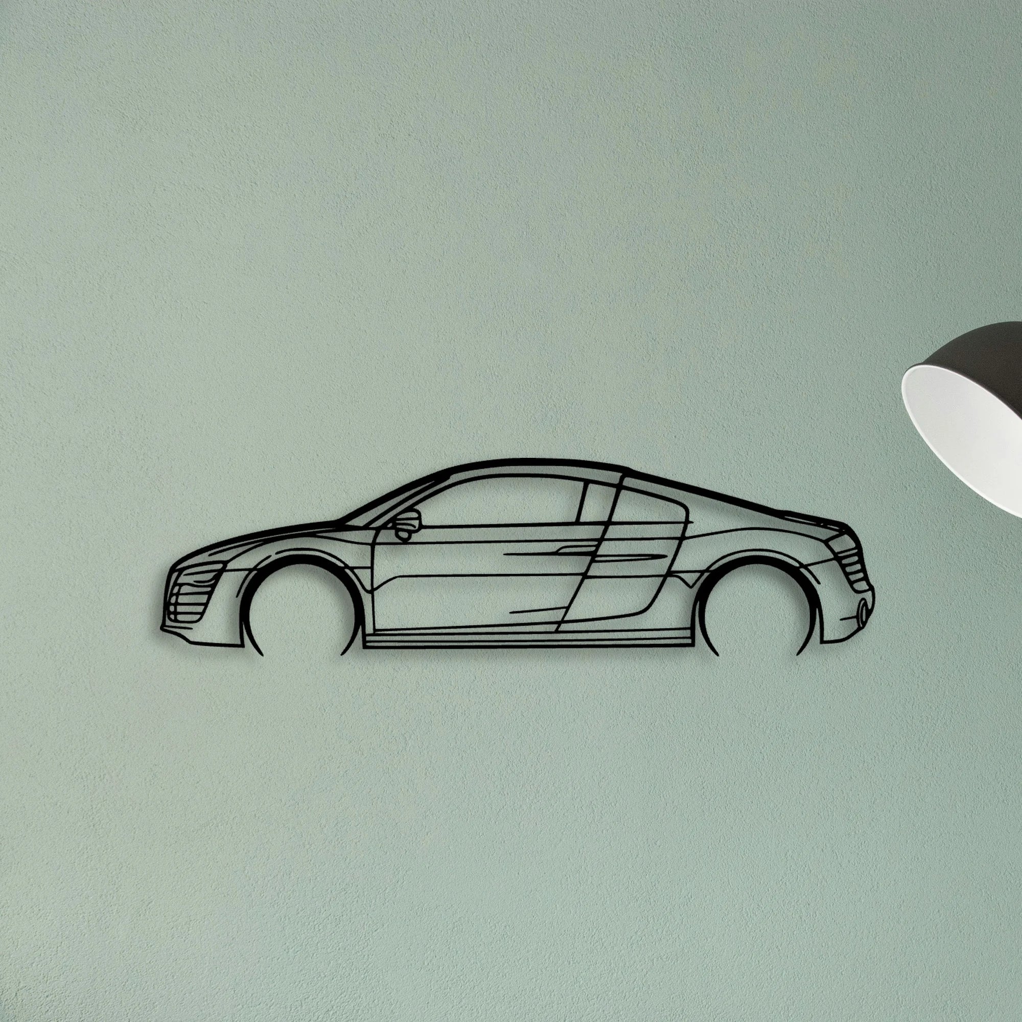 R8 V10 Plus 2014 Classic Silhouette Metal Wall Art - Tinvibe