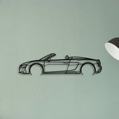 R8 V10 Spider 2022 Classic Silhouette Metal Wall Art - Tinvibe