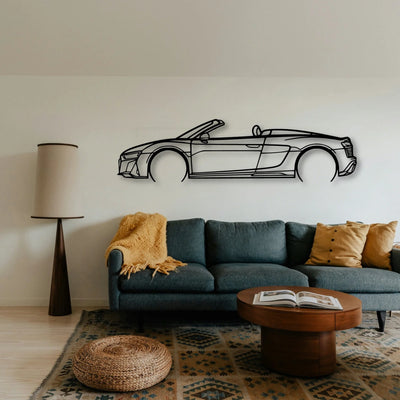 R8 V10 Spider 2022 Classic Silhouette Metal Wall Art - Tinvibe