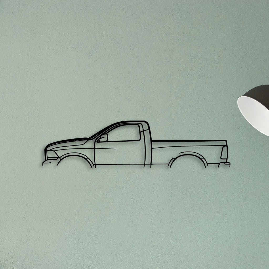 RAM 1500 2013 Classic Silhouette Metal Wall Art - Tinvibe