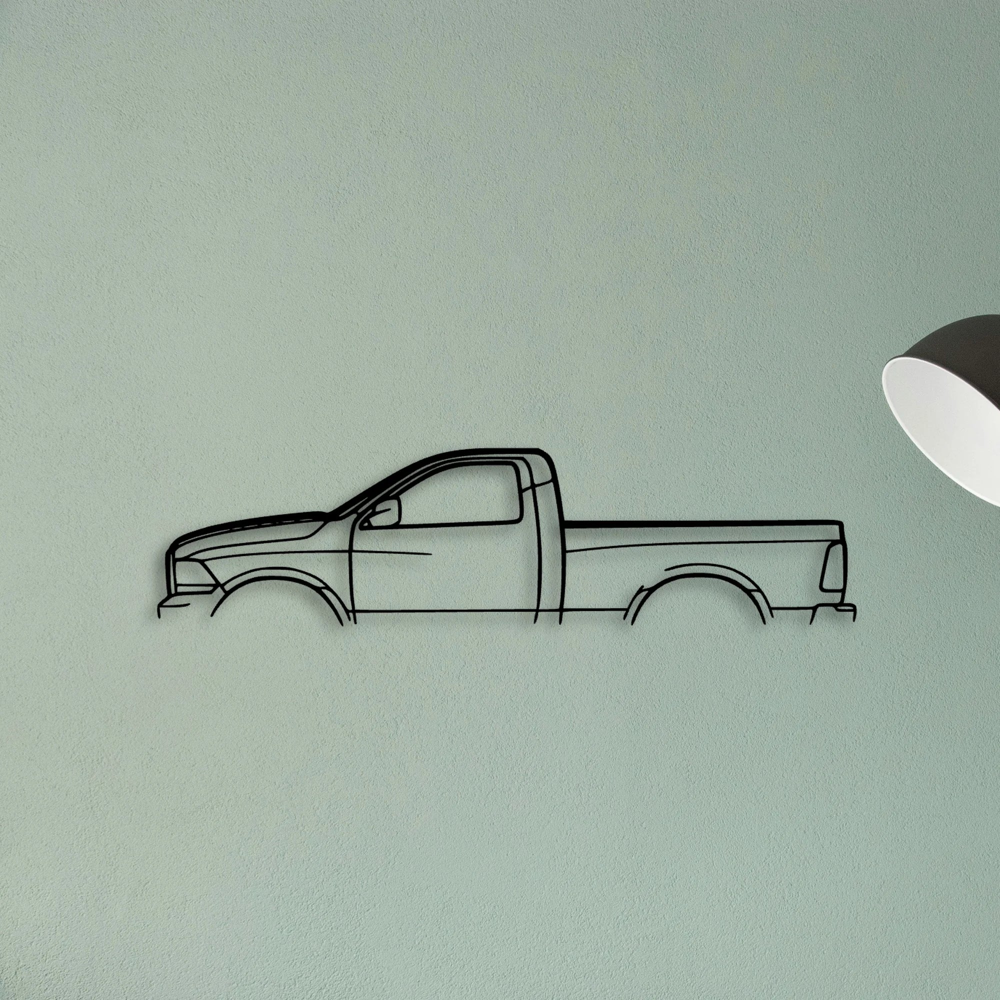 RAM 1500 2013 Classic Silhouette Metal Wall Art - Tinvibe