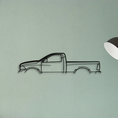 RAM 1500 2013 Classic Silhouette Metal Wall Art - Tinvibe