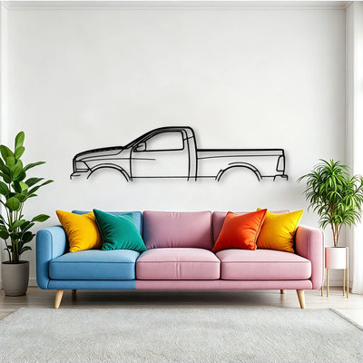 RAM 1500 2013 Classic Silhouette Metal Wall Art - Tinvibe