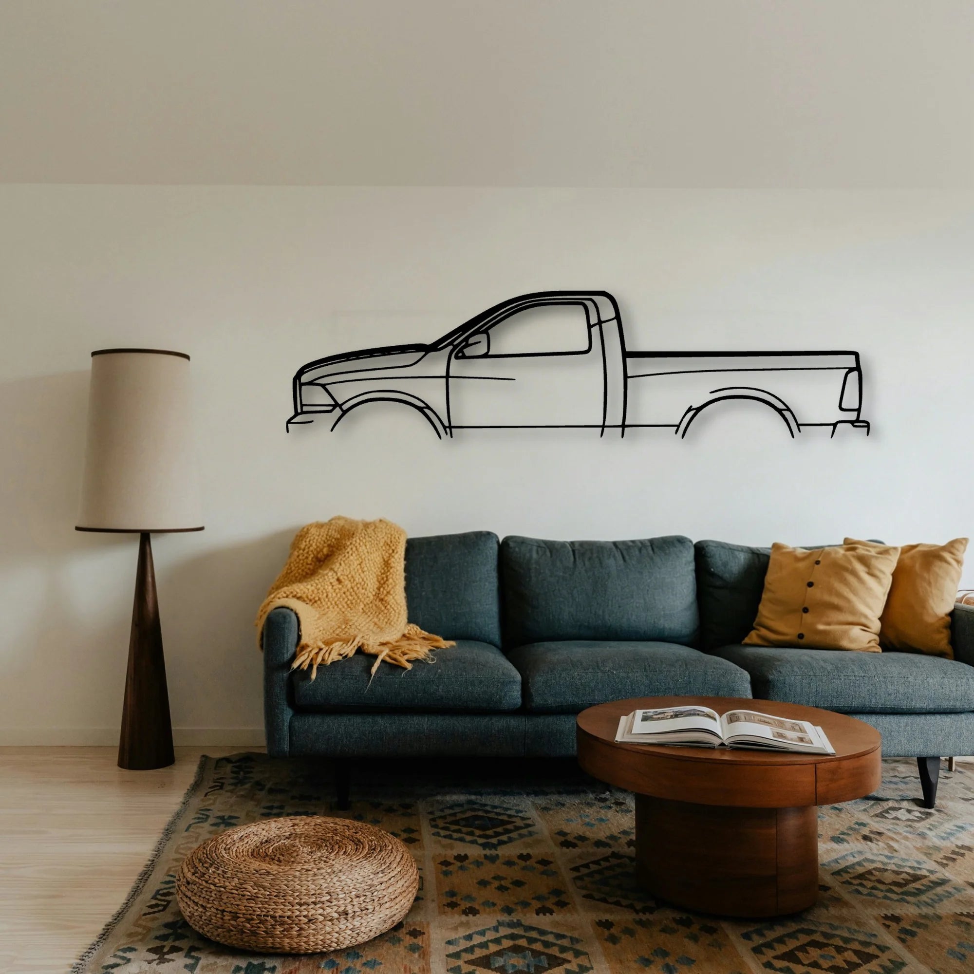 RAM 1500 2013 Classic Silhouette Metal Wall Art - Tinvibe