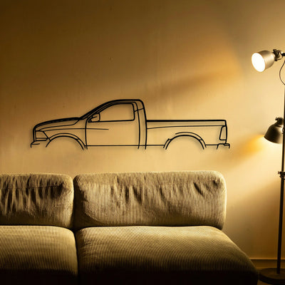 RAM 1500 2013 Classic Silhouette Metal Wall Art - Tinvibe