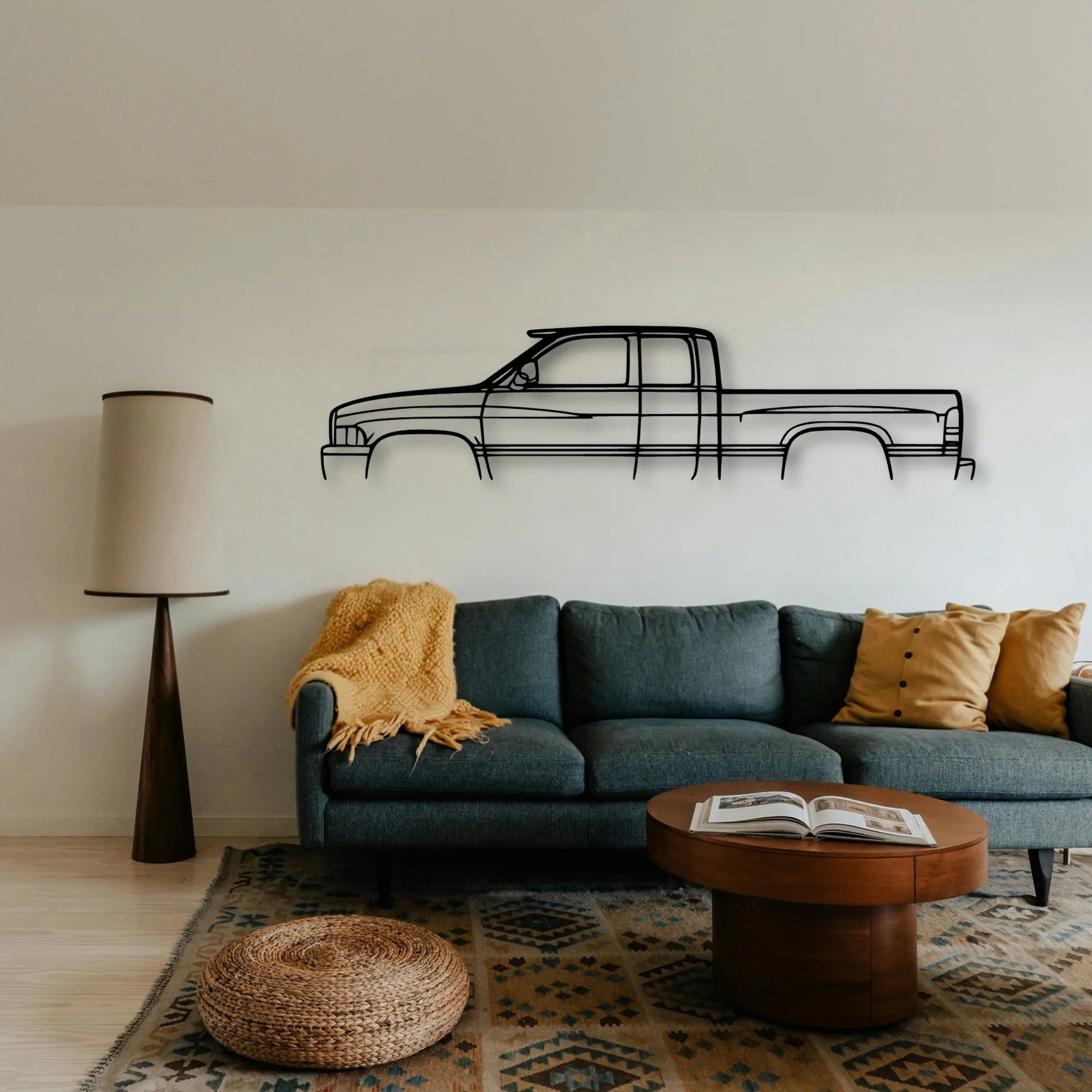 RAM 1998 Classic Silhouette Metal Wall Art - Tinvibe