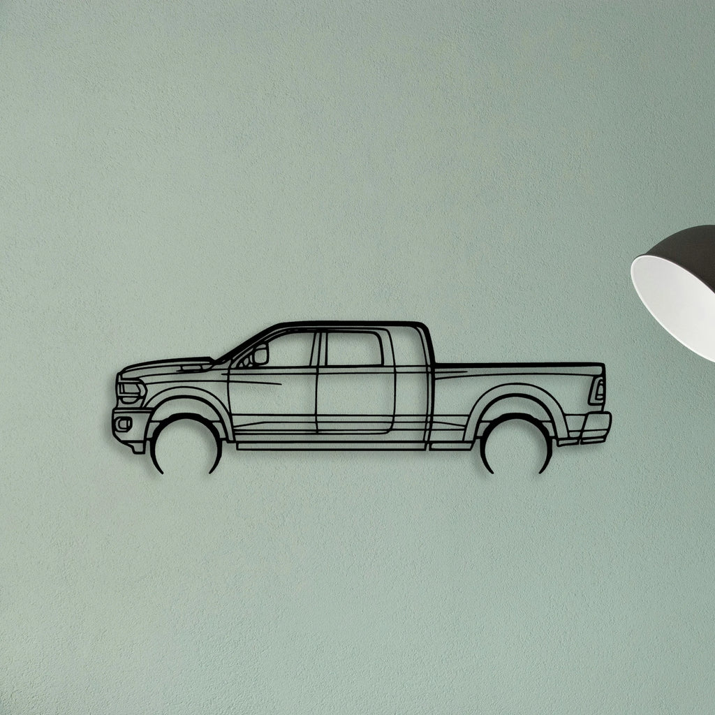 RAM 2500 Mega Classic Silhouette Metal Wall Art - Tinvibe